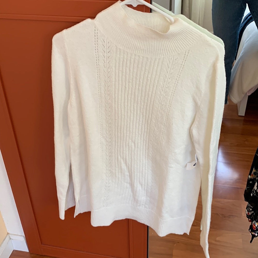 White mock neck